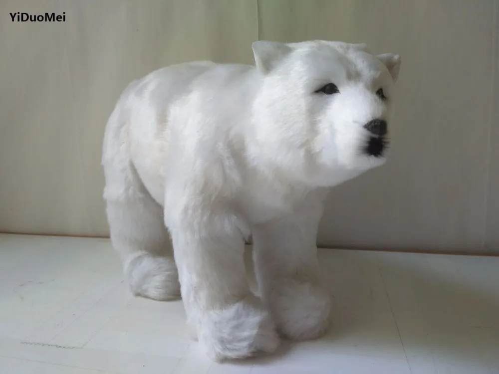 

artificial white polar bear model large 30x10x19cm handicraft prop,home decoration furnishings gift d2460