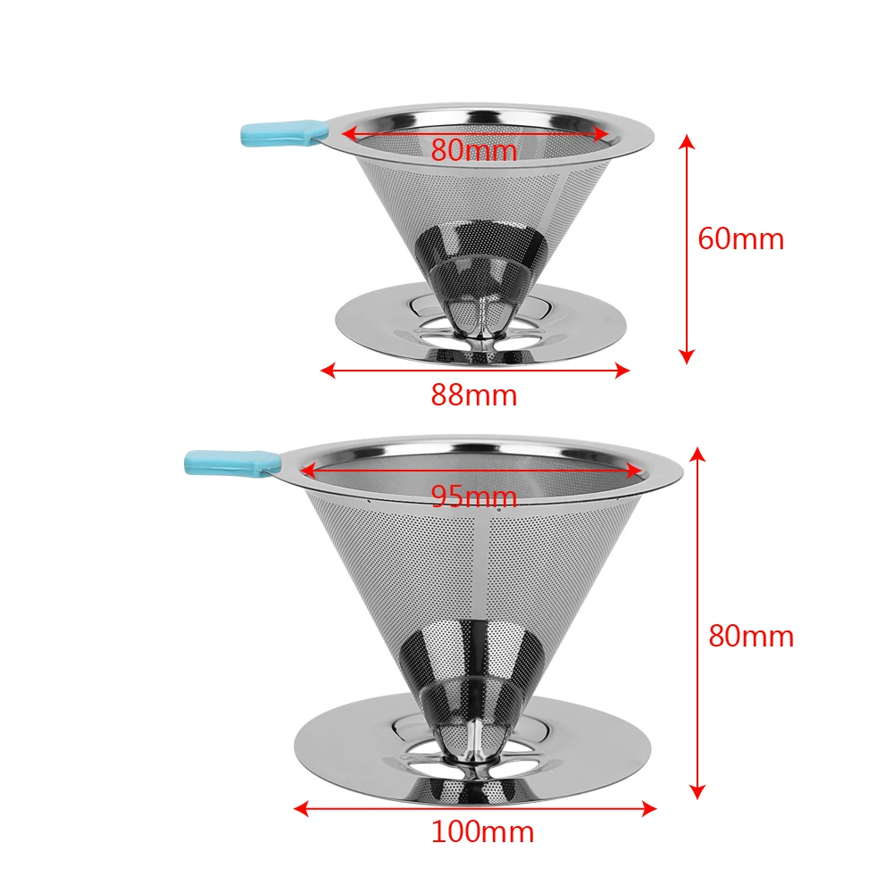 HOOMIN фильтр для кофе заварочный капельный сетчатый кофейный Чайный фильтр из нержавеющей стали для повторного использования кофе воронка кухонный гаджет