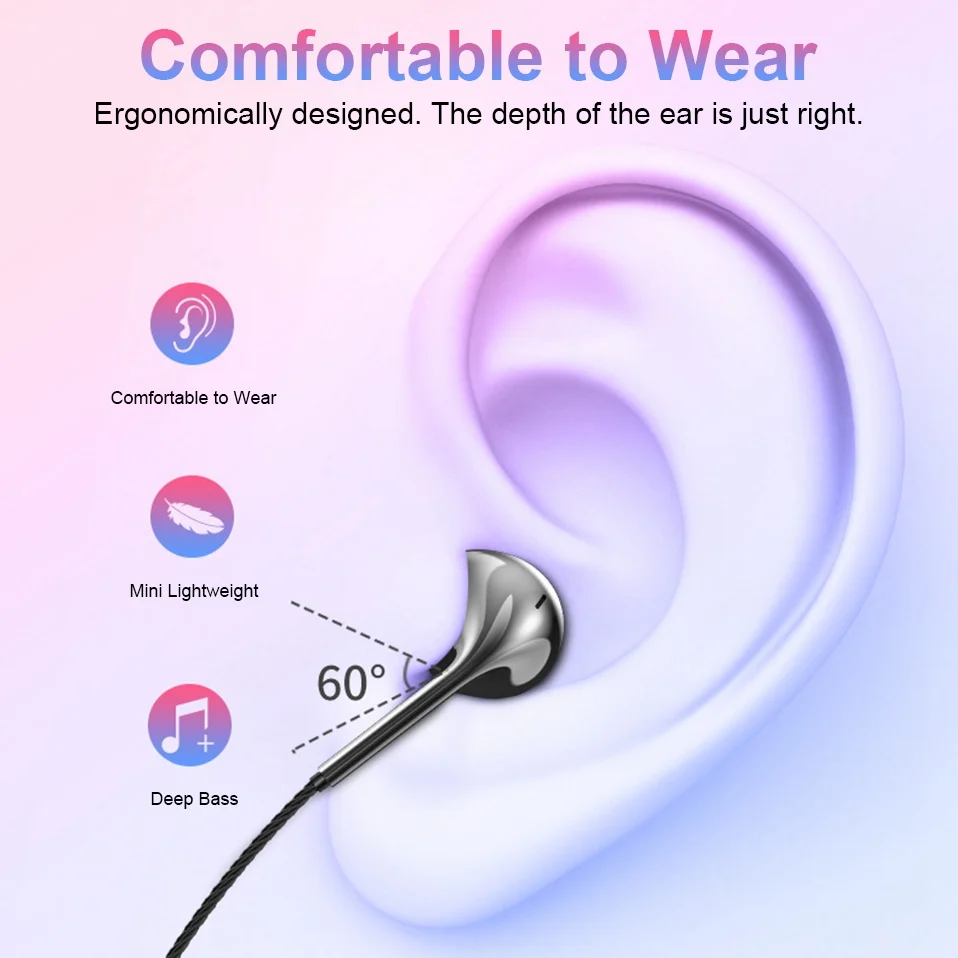 3.5mm In-ear Earphones Wired Bass Sound Headphones with Mic Sports Earbuds Earphone Gaming Headset for Phone Computer MP3 PC     (6)
