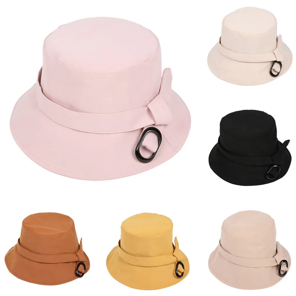 

100% cotton Solid Simple sun Hat Fashion Women Summer Sun Floppy Hat holiday Beach Outdoor Fisherman's hat 6 color Visors cap
