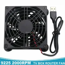 2 pièces Gdstime 92mm TV Box sans fil routeur ventilateur de refroidissement DC 5 V USB refroidisseur d'énergie 92x92x25mm 9 CM avec filet de protection