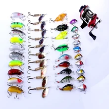 40 in 1 Fishing Lures Set Mixed Metal Spinner Hard Fly Fishing Baits Reel Artificial Pesca Fishing Tackle Equipment Accessory