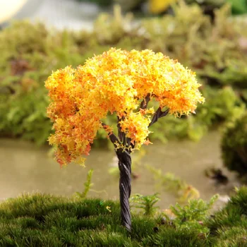 

Yellow Tree PVC Action Figures Toys Zakka Groceries Creative False Tree DIY Micro Garden Landscape Decoration Props Toys Gifts