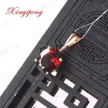 18 К цвета розового золота с натуральный гранат кулон Цвет яркий огонь красное вино мода и контракт