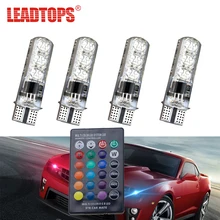 Leadtops стайлинга автомобилей светодиодные T10 6 SMD 5050 RGB LED W5W Автомобильные светодиодные лампы строба вспышки Fade Гладкий режим С Управление лампы ce