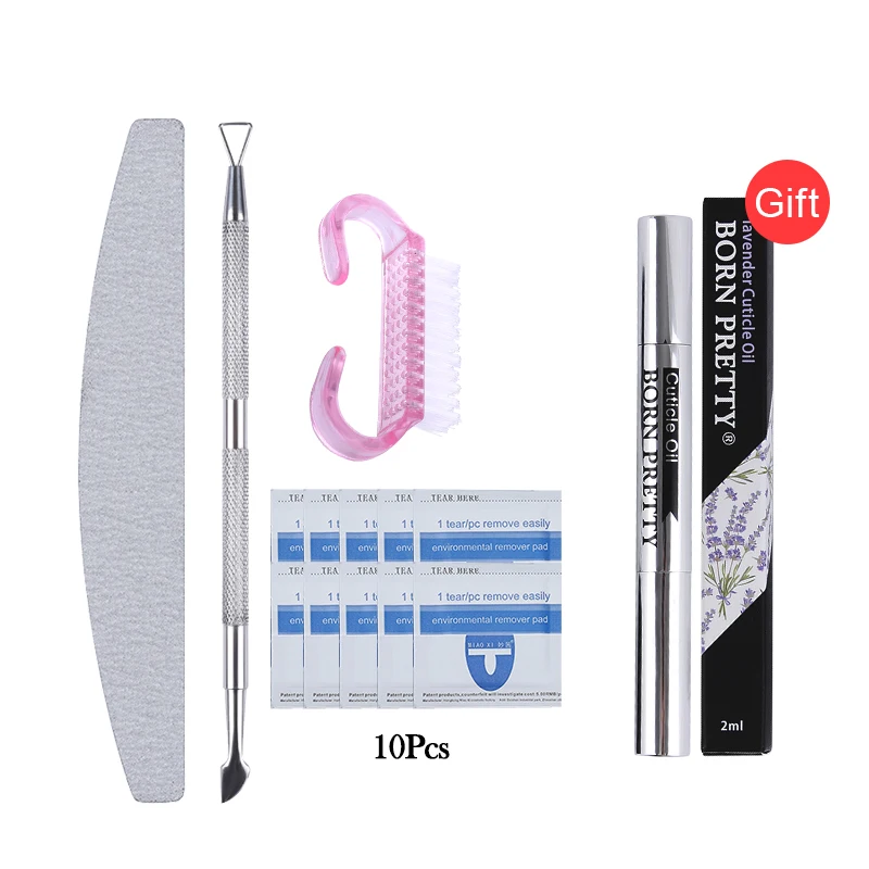 

14pcs Manicure Tools Kit 100 180# Nail File Cleaning Dust Brush Rod Soak Off Gel Polish Remover Pad Cuticle Pusher Oil