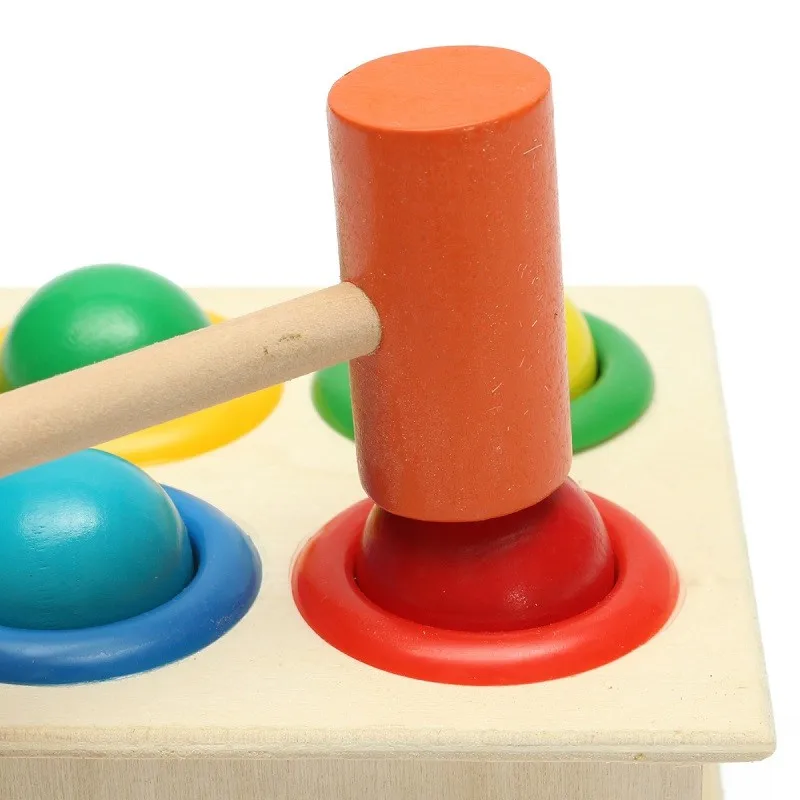 Деревянный стук игрушечные молотки подвижный шар ящик с молотком раннее образование интеллектуальное развитие игрушки подарок для детей