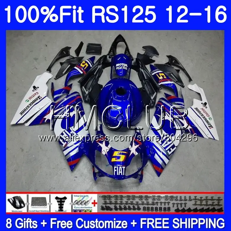 

Injection For Aprilia RS-125 RS125 12 13 14 15 16 Blue white 120HM.17 RS125R RS4 RSV125 RS 125 2012 2013 2014 2015 2016 Fairing