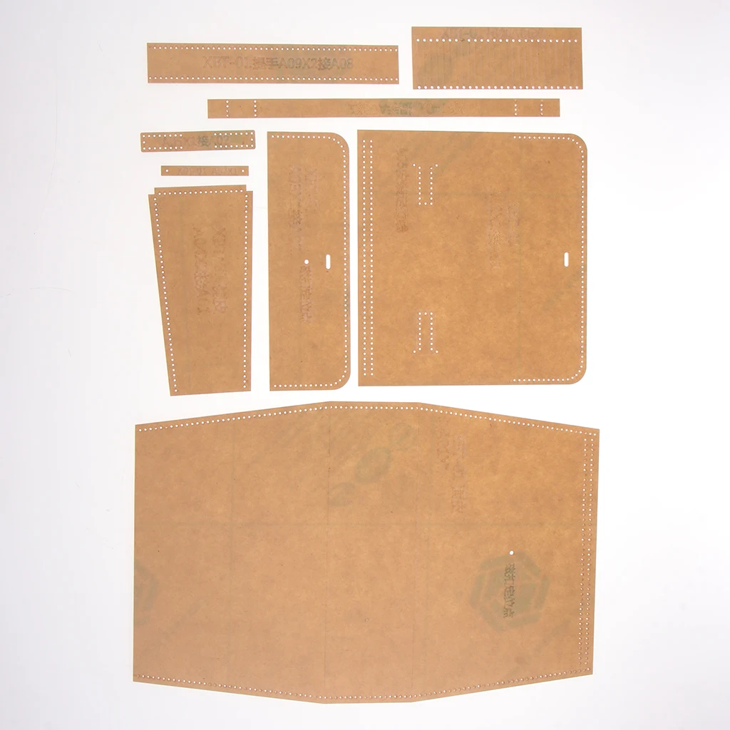 9pcs/set Handmade Acrylic Handbag Pattern Mould Stencil Template Set Leather Handcrafts