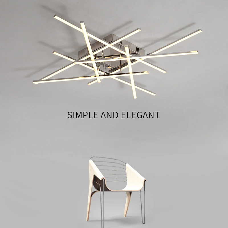 Алюминиевая волна люстра LED для спальни гостиной современная освещение с пультом
