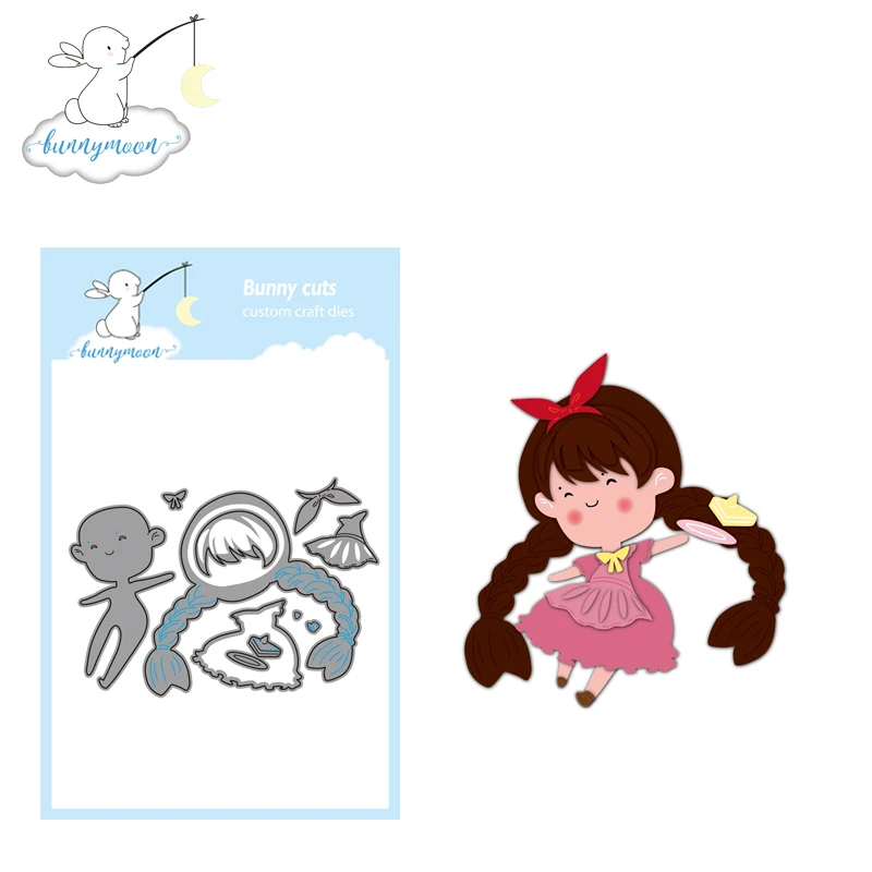 

CH Ponytail Girl Metal Cutting Dies and Stamp For Scrapbooking DIY Cards Album Embossing Hand-made Cards