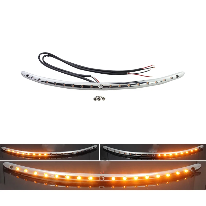 

Motorcycle Flasher LED Windshield Trim Turn Signal Lights for Harley Davidson Touring Electra Street Tri Glide Ultra Limited