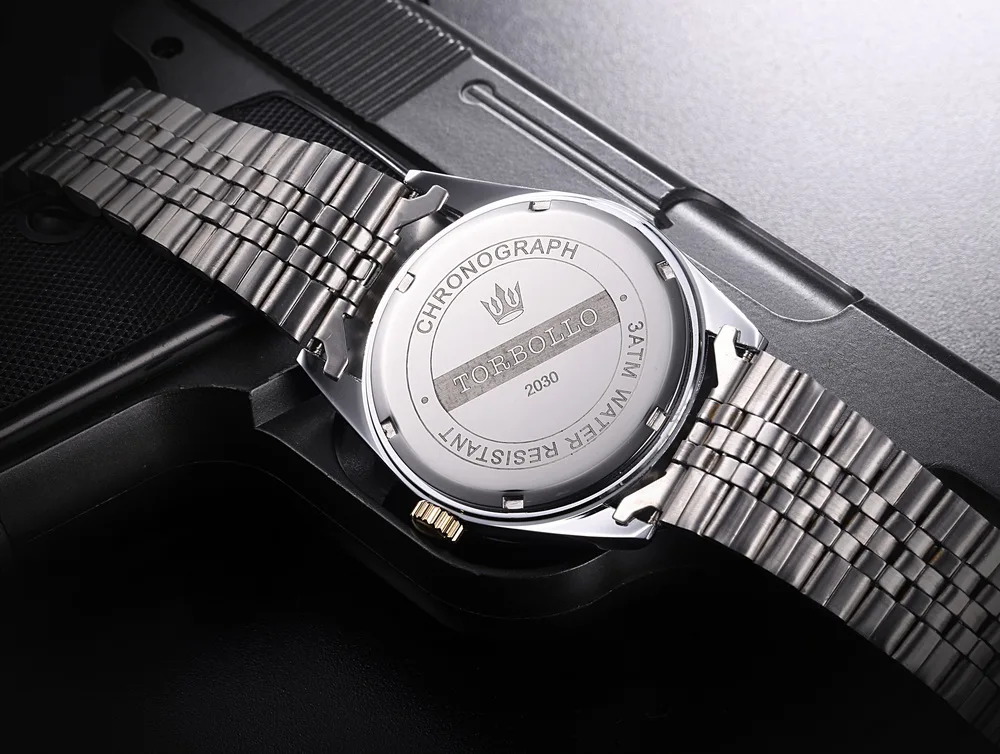 TORBOLLO брендовые новые модные кварцевые мужские часы из нержавеющей стали аналоговые с указанием даты дисплей золотые мужские часы relogio masculino