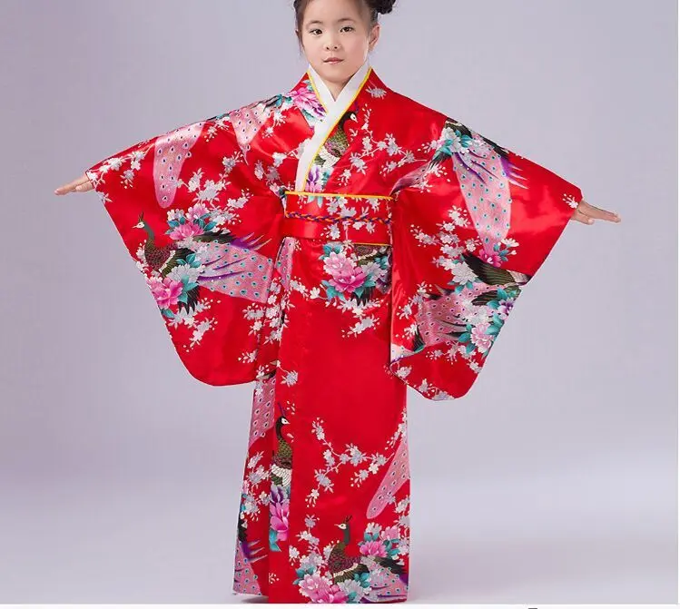 Розовая детская юката OBI винтажные японские гриль кимоно детская юката хаори платье традиционное японское кимоно - Цвет: red