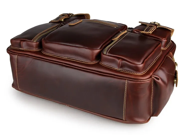 UniCalling брендовая мужская сумка из натуральной кожи, винтажная трендовая деловая повседневная мужская кожаная сумка с несколькими карманами, Высококачественная коровья кожа