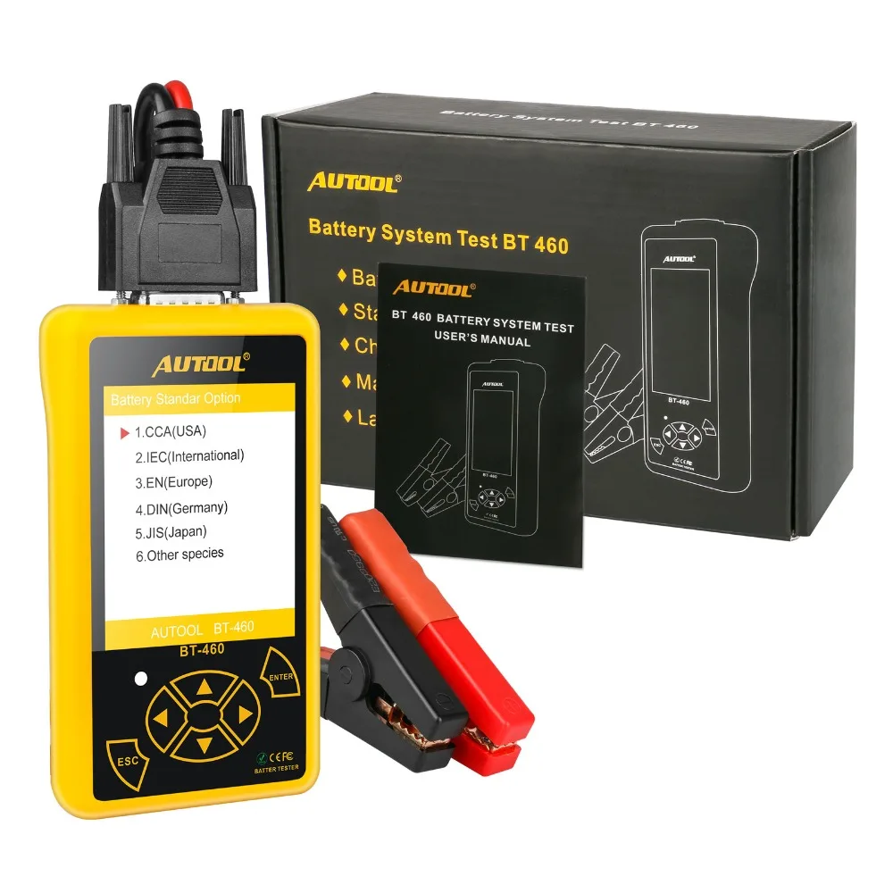 AUTOOL BT460 Car Battery Tester Digital Analysis Instruments CCA AGM GEL Auto Battery Analyzer 12V 24V Diagnostic Tool For Truck