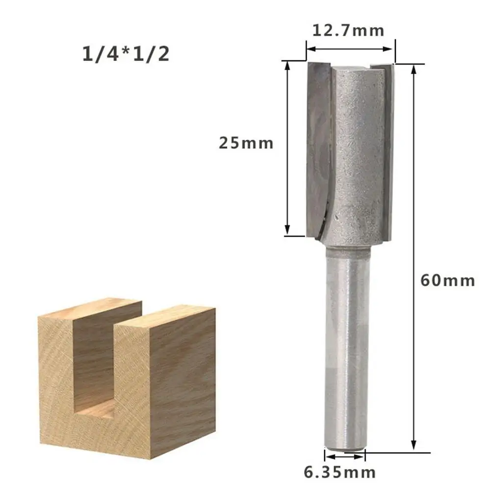 1 шт. 1/" хвостовик прямой для обработки дерева маршрутизатор битовый Карбид Один и двойной край деревообрабатывающий резак фрезы - Длина режущей кромки: G