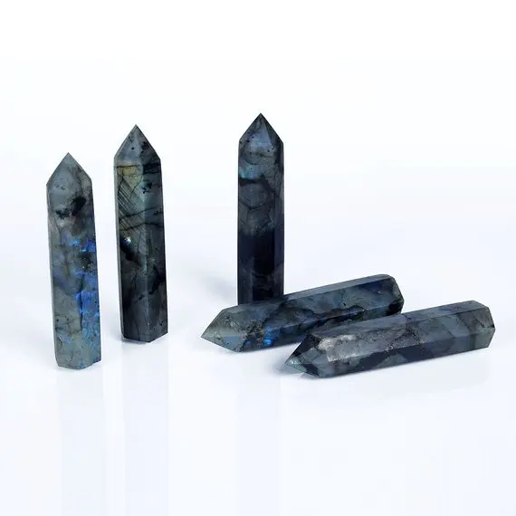 Natural Labradorite Tower.High Quality Labradorite Cuspidal Tower.Labradorite Wands.Decor Tower.Height 100~110mm Tower.1