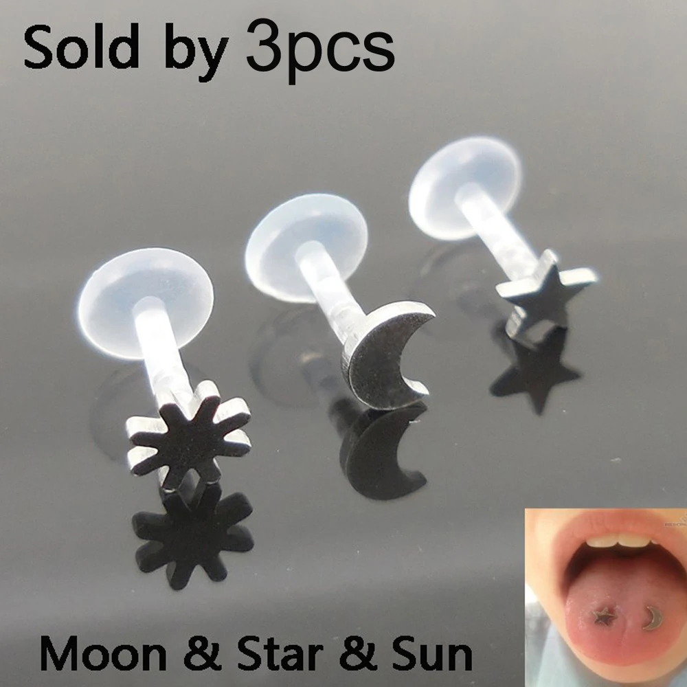 3 шт. серьги кольца с подвеской в виде Солнца и Луны|piercing body jewelry|body jewelrylabret lip |