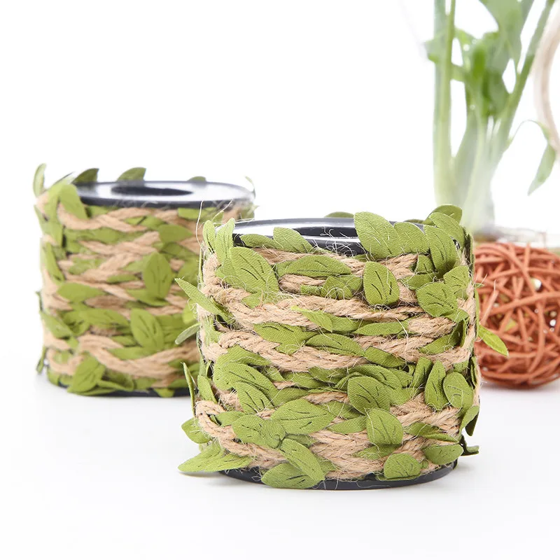 

10 Meters DIY backgRound Rattan 6 mm Decoration Twine Rustic String Cord Rope Leaves Ribbon Crafts Wedding Party Home Decoration