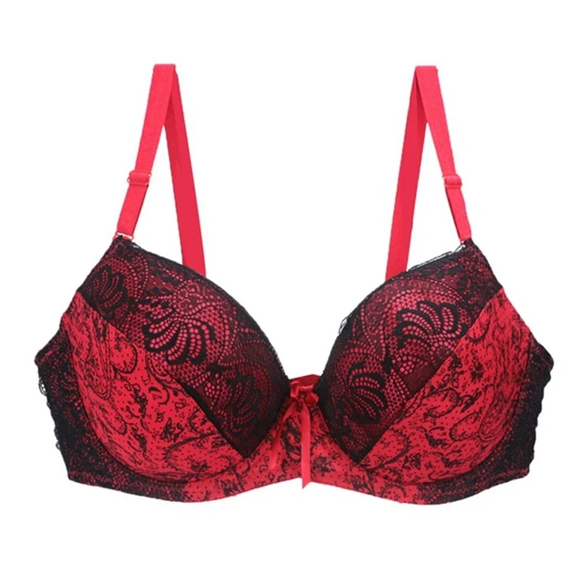 Victorias Secret 32DDD Perfect Shape Bra Padded Solid Red Floral