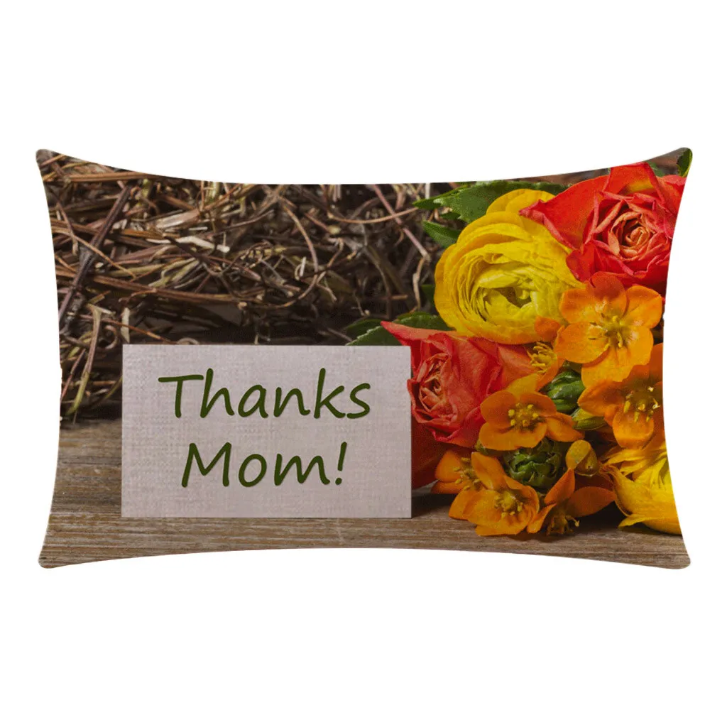 Наволочка для подушки gajjjar Happy Mother's Day 50 см x 30 прямоугольная разноцветная