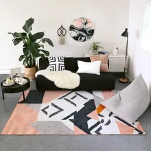 Черно-белый розовый богемский скандинавский ковер для гостиной геометрический индийский коврик в клетку в полоску для кухни прикроватный круглый коврик современный