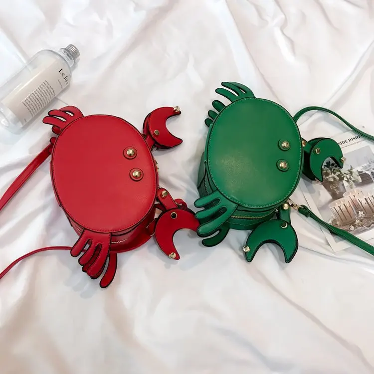 Creative Women's Shoulder Bag Cartoon Cute Crab Bags High Quality PU Leather Female Crossbody Bag For Women Shopping Handbags Creative Women's Shoulder Bag Cartoon Cute Crab Bags High Quality PU Leather Female Crossbody Bag For Women Shopping Handbags