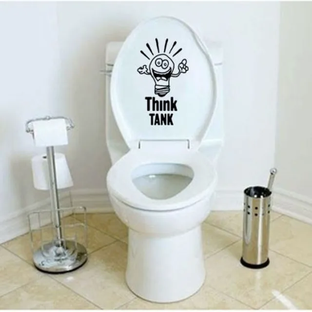 THINK TANK Creative Funny Toilet Stickers Bathroom Wall Decals Home