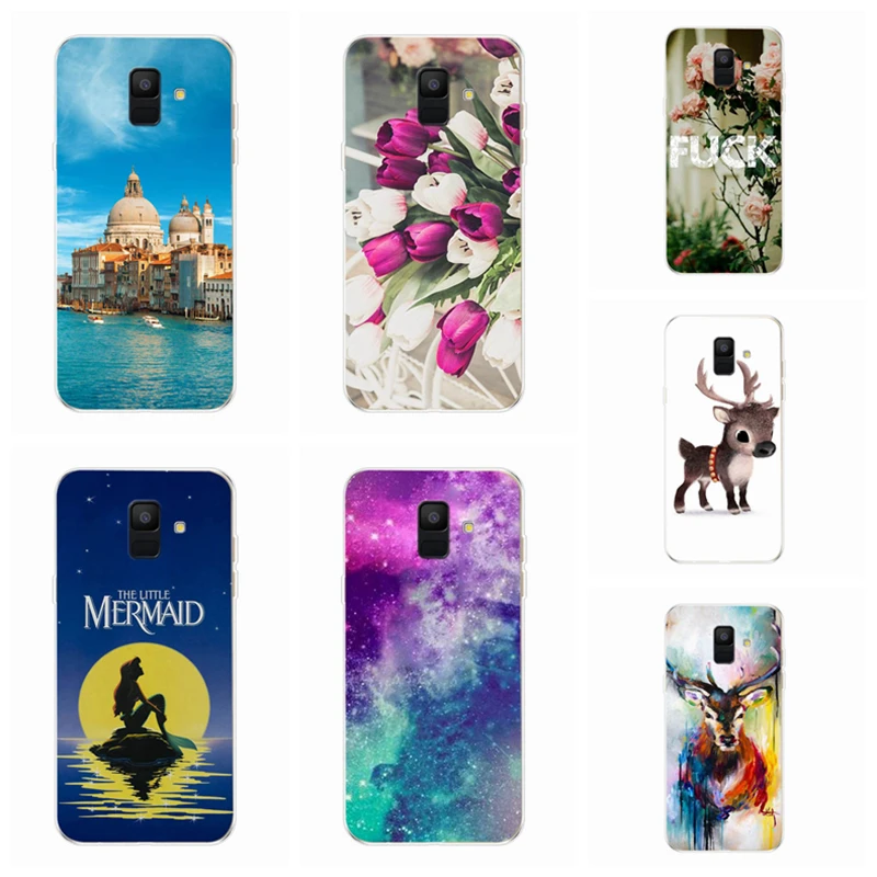 Чехол для Samsung Galaxy A600 A600F plus A6 2018 TPU цветной мягкий чехол с рисунком оленя черепа R005