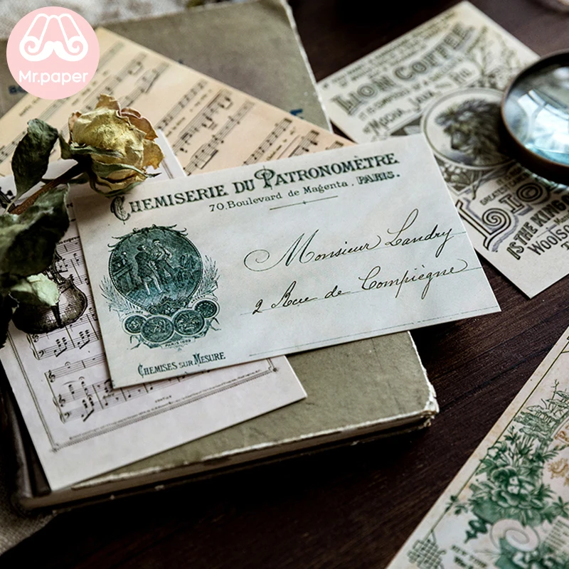 Mr.Paper 30pcs/box Ancient Forest Animals Plants Specimen Postcard Vintage Retro Style Creative Writing Greeting Gift Postcards