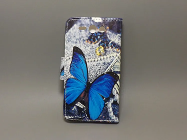 

New Butterfly Flower Flag Designer Wallet Flip Stand Book Cover Case for Philips S388 freeshipping