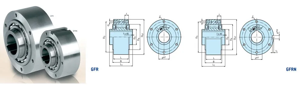 GFR25 одноходовые муфты роликового типа(25x90x60 мм) обгонные муфты с подшипником муфты свободного хода Замена Германии