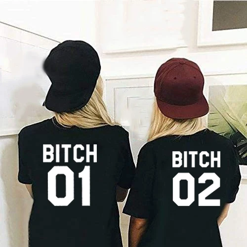 Забавная футболка Tumblr для девочек модные топы Bff Sister Женская шикарная с буквенным