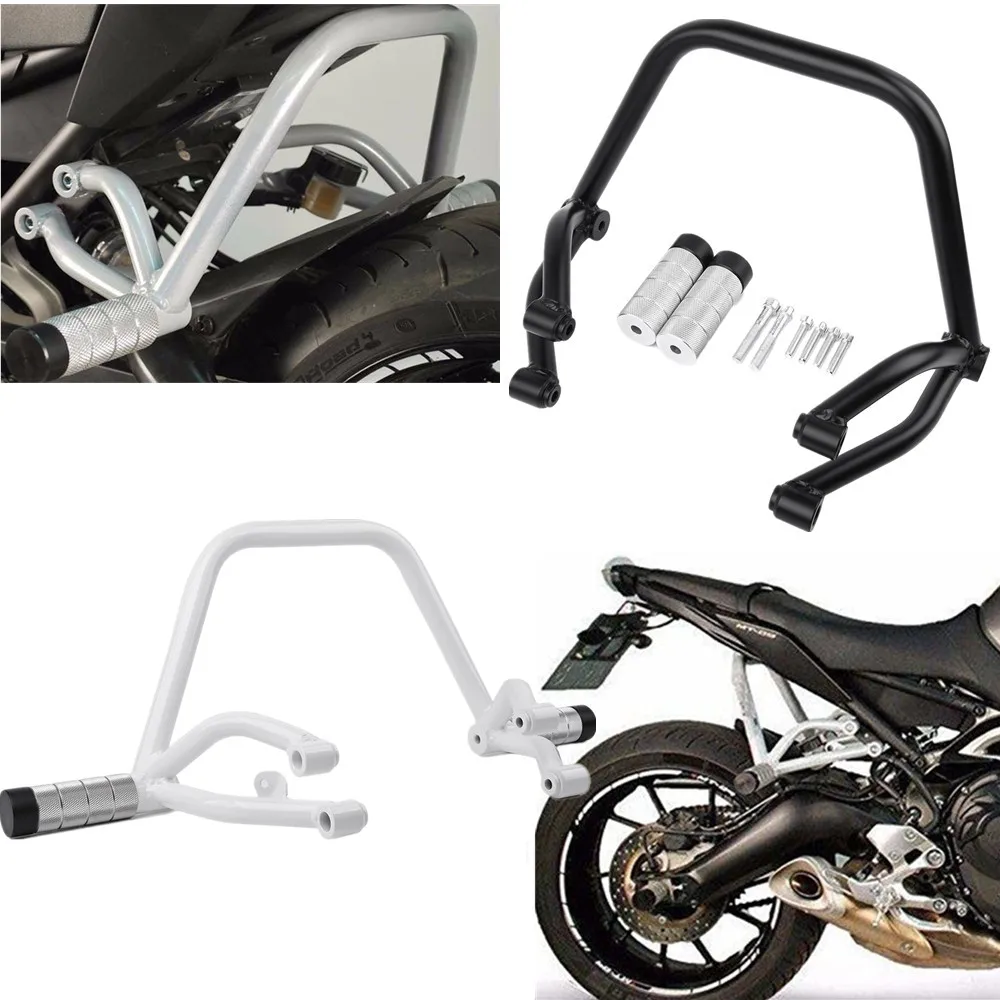 LJBKOALL MT09 FZ09 черные и белые Subcage трюк сзади пассажирский Пег для Yamaha MT ФЗ 09 Tracer MT-09 FZ-09