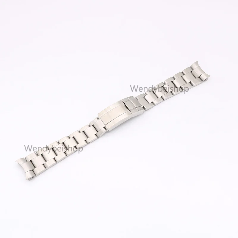 

20mm 316L Stainless Steel Two Tone Gold Rose Gold Silver Solid Curved End Link Deployment Clasp Wrist Watch Band Strap Bracelet