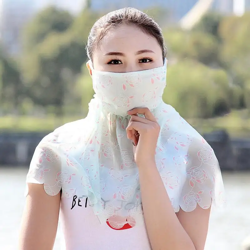 Summer Spring women girls neck protection face mask sun protective