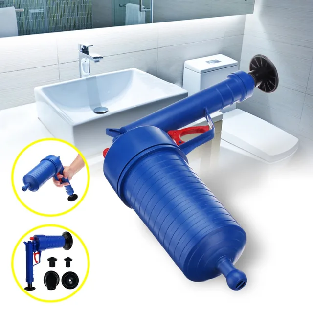 High Pressure Air Power Drain Bathroom Pipe Clogs Cleaner Dredge