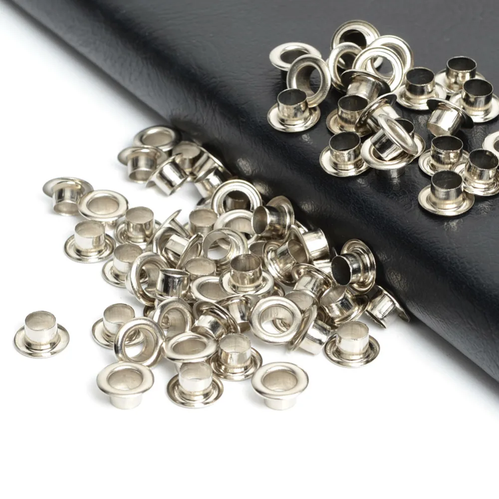 Eyelet Grommet Ring 100PCs 5mm Round Metal Eyelets For Scrapbook Clothes Shoe Bag Belt Sewing Part
