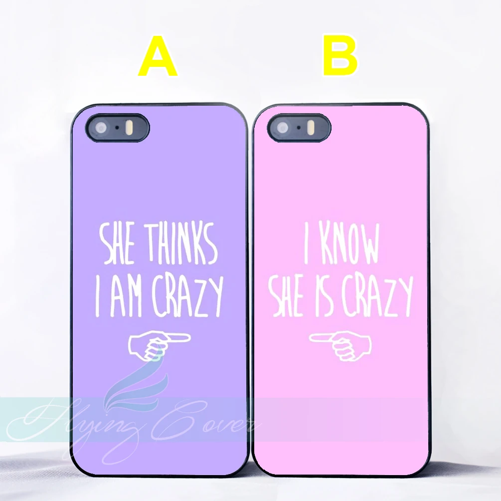 Coque Crazy Quotes Best Friend BFF Couple Cases for iPhone X 8 8Plus 7 6 6S 7 Plus SE 5S 5C 5 4S ...