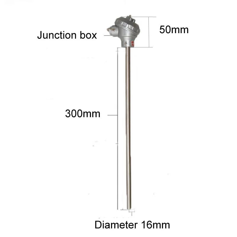 201 нержавеющая сталь WRN-130/WRN-120 K Тип термопары Датчик температуры бар печь отжига термопара - Цвет: 300mm