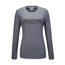 TECTOP Весна Для женщин Открытый спорт быстросохнущая дышащий эластичный с длинными рукавами и круглым вырезом Футболки Для женщин Бег восхождение Пеший Туризм Футболки для девочек