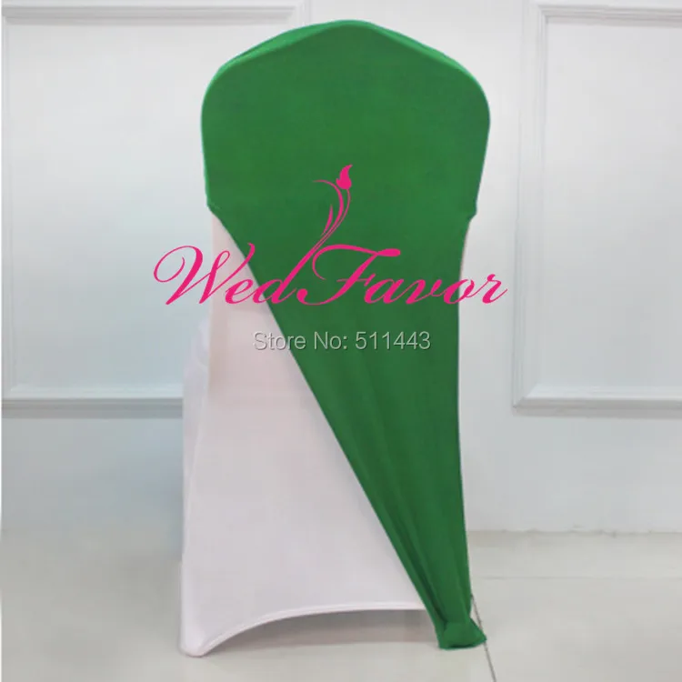 100pcs Green Spandex Chair Back Covers Lycra Stretch Chair Caps Hoods