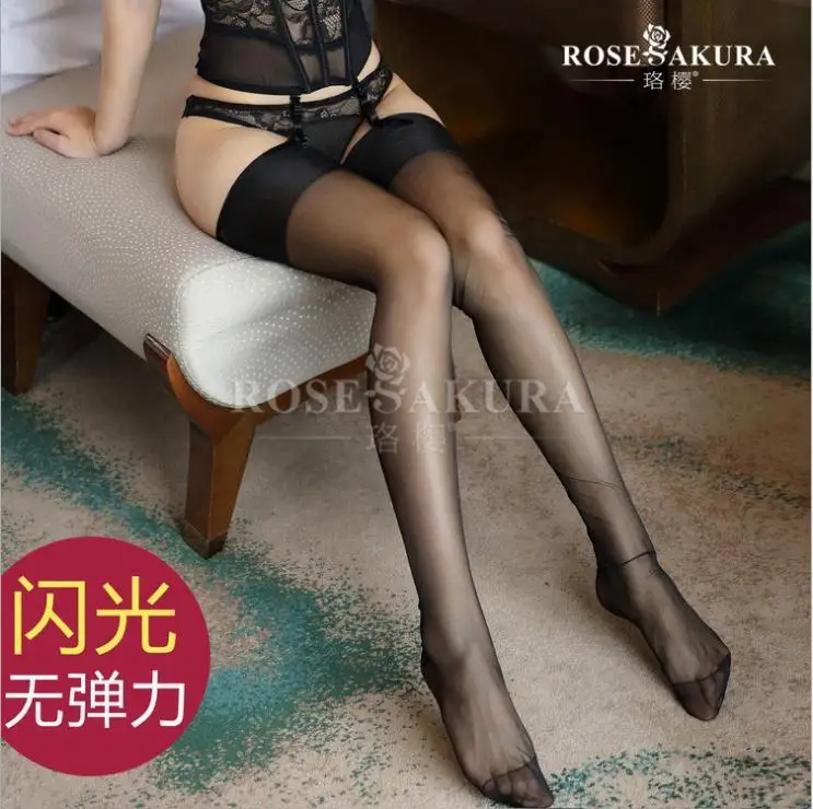 

15d Retro pure Nylon No elastic Sexy Womens thigh high Stockings , vintage long shiny Stockings,oil flashing Leggings