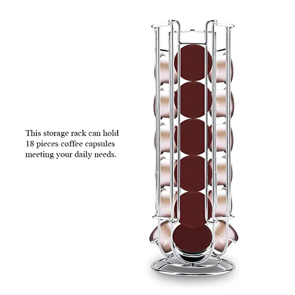 Металлический держатель для кофейных капсул VOGVIGO, железная Хромированная Подставка, хранение кофейных капсул, стойка для 18 шт., капсулы для капсул