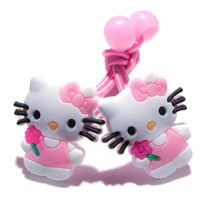 1-5 пар hello kitty Горячие Мультяшные заколки детские головные уборы разноцветные волосы веревки Аксессуары для путешествий - Цвет: 3004 6