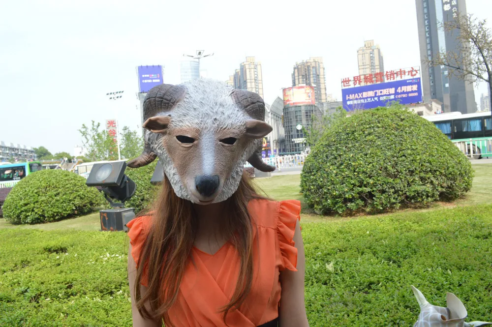 Латексная маска с головой животного, козья маска, забавная фотография, реквизит, Карнавальная маска для тематического маскарада
