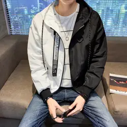 Осень 2018 новая молодежная мода Мужская печати Свободные Большие размеры Длинные рукава корейской версии тенденция Джокер Спорт куртка