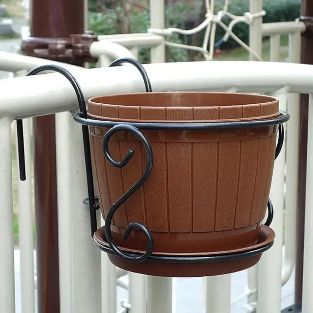 Balcony Hanging Flowerpot Creative Racks Decorative Holder Outdoor Garden Fence