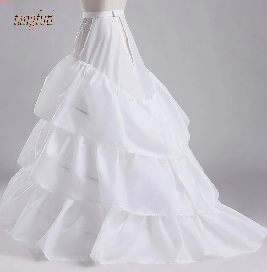 

White Wedding Petticoats 3 Layers Cheap Women Underskirt jupon crinoline vestido longo sottogonna